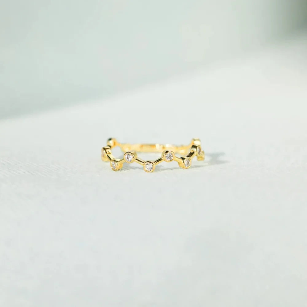 Multi-Zircon Gold Ring